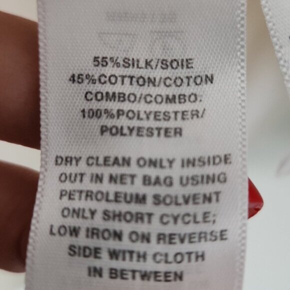 LAFAYETTE 148 | Cotton Cardigan Silk Panel Ivory Cream Sz MEDIUM - Picture 6 of 6